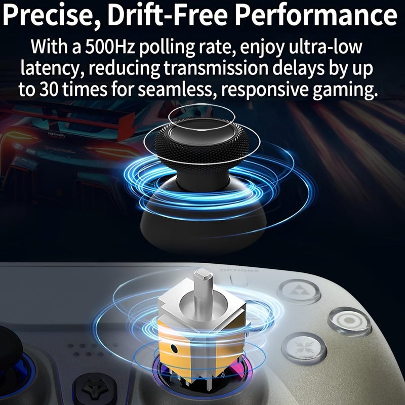 NBCP PS5 Wired Controller with Turbo, Hall Effect Triggers, Dual Vibration, 3.5mm Audio Jack Gamepad for PS5/PS4/PC/Steam Gaming - Image 4